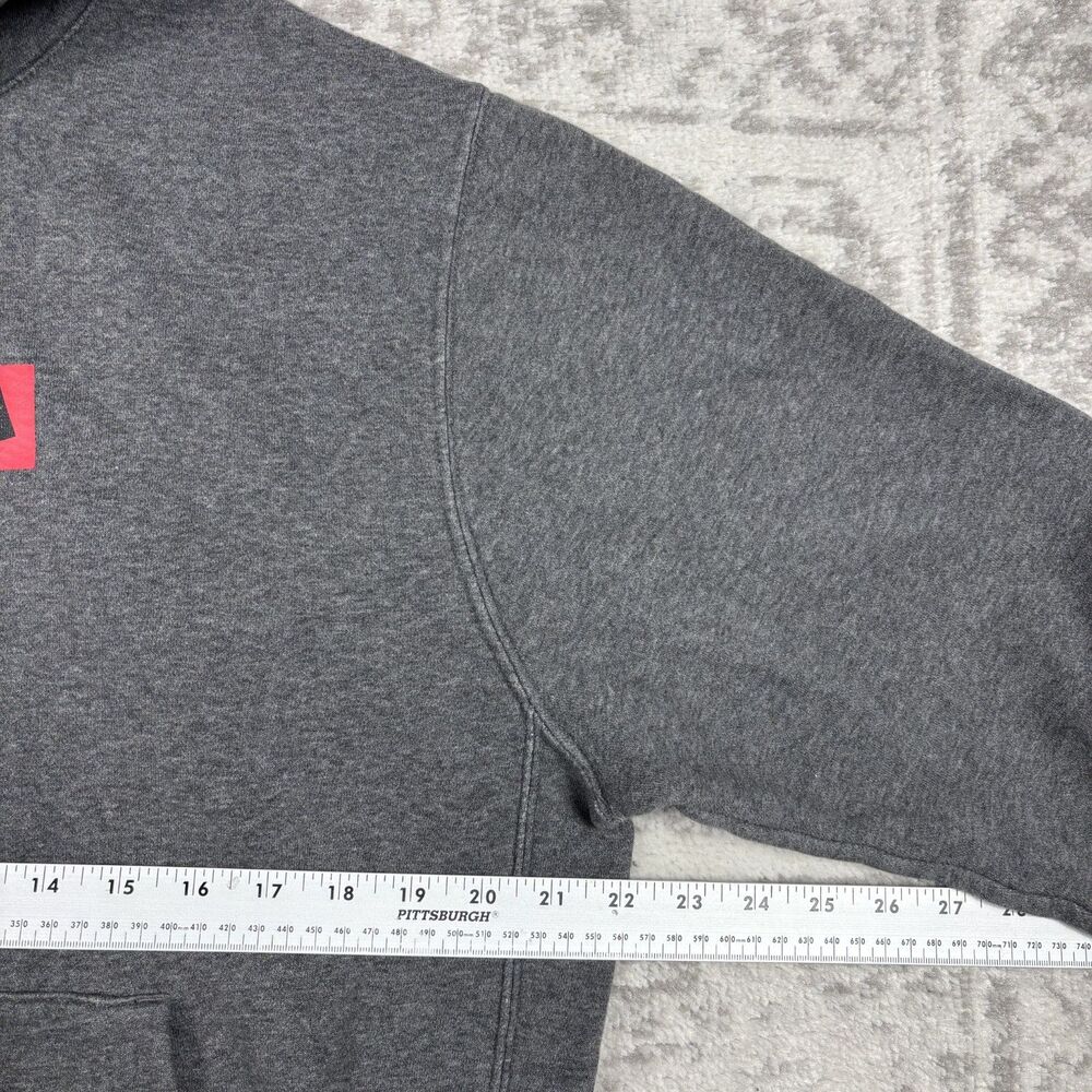 Nike Box Logo Hoodie Mens Gray Pullover Casual Spellout Size Medium - Picture 3 of 5